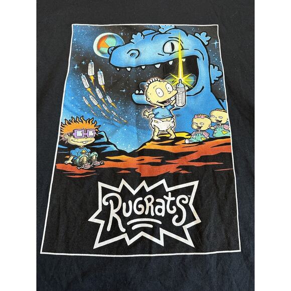 Nickelodeon Black Rugrats Space T-shirt Graphic Sz Large Hot Topic KidCore - Picture 4 of 11